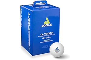 JOOLA Outdoor Pelota de Ping Pong para Exteriores de más de 40 mm de diámetro para el Tenis de Mesa, Blanco, 12 Pieza
