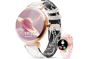 OUKITEL BT30 Smartwatch Damen mit Telefonfunktion 1,04 Zoll HD Touchscreen Fitnessuhr, 120 Sportmodi/SpO2, Schlafmonitor, Menstruationszyklus IP68 Wasserdicht Sportuhr Armbanduhr Android iOS Gold