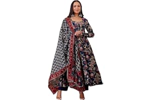 KLOSIA Kurta und Anarkali bedruckte Damenhose mit Dupatta