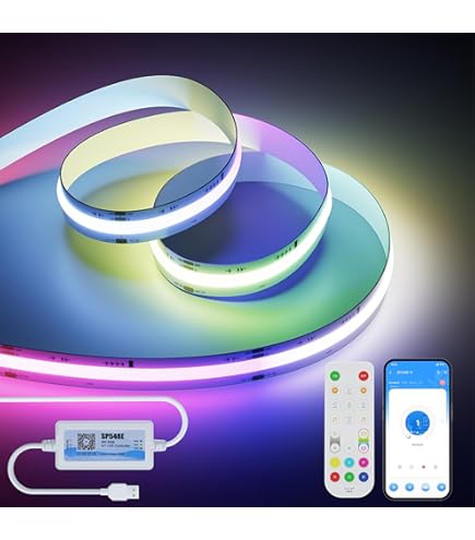 COB LED Striscia Flessibile 5M 4000K 320LED/m Con Controller Bluetooth E Alimentatore 24V - 3