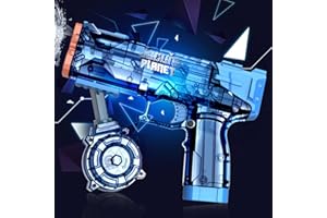 JOCUND PLANET Super Pulse Water Gun – Electric Water Gun with Simulated Recoil, Waterproof Squirt Gun for Kids, One Reload 500 Rounds, Swimming Pool Beach Outdoor Water Fighting Toys (Transparent Blue)