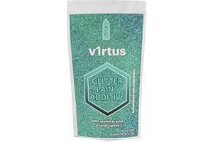v1rtus Turchese olografico vernice glitter cristallo Additivo 100 g / 3,5 once per Emulsione Vernice - Per l'uso con interno / esterno parete, soffitto, legno, metallo, Vernice, piatta Morto, Matt