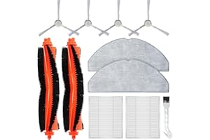 BEKABA Kit de 11 Kit De Repuestos Compartible con Xiaomi S20 (D106) Aspiradora Robot Vacuum: 2 Cepillos Principal, 4 Cepillos Laterales, 2 Filtros y Cepillo, 3C/E10/Mijia Vacuum Mop 3C (C103)/3C Plus (B112)