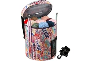 Coopay Knitting Bag, Knitting Crochet Projects Bag, Knitting Bags for Wool and Needles Storage, Yarn Storage Bags With Pockets for Accessories, Wool Holder Knitting Organizers Craft Bag, Forest