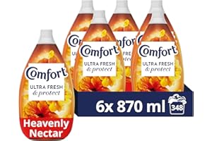 Comfort Ultra Fresh & Protect Heavenly Nectar Fabric Conditioner with Pro-Fibre Technology Protects Colour and Shape 58 washes(870 ml) - Case pack of 6