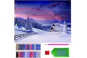 ARTULIO Diamond Painting Set - Gemütliche Berghütte im Winter - 30x40 cm – 5D Diamant Painting Bilder, Diamond Painting Erwachsene