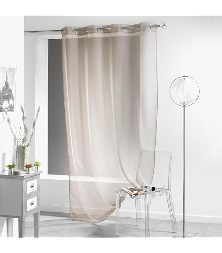 Voilage à œillets Louise Rose (140x240 Cm) - Voile Sablé Fantaisie Pour Fenêtre - Douceur D'Intérieur