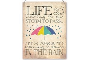 Dorothy Spring Cartel de chapa con texto en inglés “Life Isn't About Waiting For The Storm Pass" Letrero De Metal de 15X20 cm