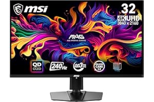 MSI MAG 321UPX QD-OLED écran gaming 31.5 pouces 4K UHD - Dalle Quantum Dot OLED 3840 x 2160, 240Hz / 0.03ms, 99% DCI-P3, ΔE≤2, DisplayHDR True Black 400 - DP 1.4a, HDMI 2.1, USB Type-C