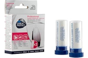 CARE + PROTECT Stick Pulisci Piastra e Ferro da Stiro, Decalcificante in Fiale, Professionale, Universale, Anticalcare, include 2 stick da 5 ml