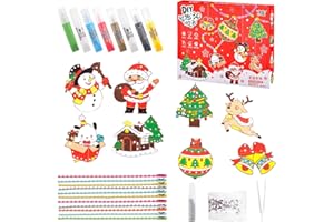 PIPIHOME Set di Arti e Mestieri di Pittura di Cristallo Fai-Da-Te, DIY Window Paint Art, Creative DIY Crystal Paint Set Fai da te per Pittura su Cristalli per Bambini, set di Arti e Mestieri di Pittura