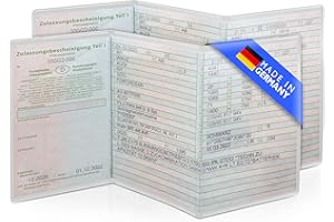 CREATIVE FOX 2er Set Fahrzeugschein Hülle für KFZ Schein | 3-teilige Transparente und Passgenaue und robuste Fahrzeugschein Mappe | Qualität Made in Germany