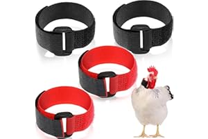 Xuniea 4 Collare per Gallo Anti-Canto Cintura in Nylon per Collo Collare per Gallo Regolabile Impedisci ai Polli di Urlare Disturbando Vicini per Polli Domestici(Nero e Rosso)