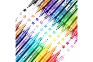 HOTU 24 Glitzer Filzstifte Zeichenset, Glitzer Glitzerstifte 0.7mm - Pinces acryliques à base d'eau pour filles Basteln von Steinen, céramique, verre, bois, tissu, bricolage Projekte Ect