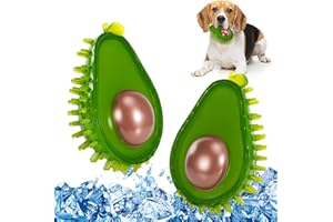 Pawaboo Pet Teether Cooling Chew Toys, [2 Pack] Freezable Teething Toy for Puppies, Avocado Shape Freeze Interactive Toys in Summer, Frozen Dog Treat Training Tools for Small and Medium Dogs