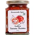 Homemade Love Andhra Tomato Thokku (250 Gm) | Tomato Pickle with Garlic Pure Natural Home Made Taste | Authentic Andhra Style Achar Perfect for Rice, Dosa, Idli, Upma & Roti | No Artificial Colors