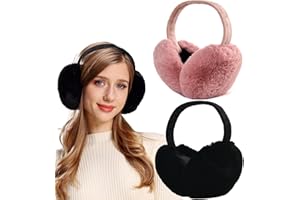 FSMILING Adjustable Warm Earmuffs Plush Fluffy Winter Ear muffs Ear Warmers For Women Girls，1/2 pack