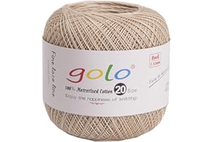 golo Fil à tricoter 20 pour fil à crochet tricoté à la main, filetage pour crochet (café clair)