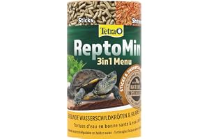 Tetra ReptoMin Menu sköldpadda foder, 3-i-1 foderblandning, 250 ml burk | varierad 3-i-1 foder