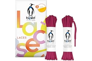 biped LACES 2 Paar reißfeste Schnürsenkel für Damen-, Herren- und Kinderschuhe, Lederschuhe, Boots, Stiefel - für Arbeit, Freizeit und Sportschuhe - Polyester Schuhbänder rund ø 4 mm z2914