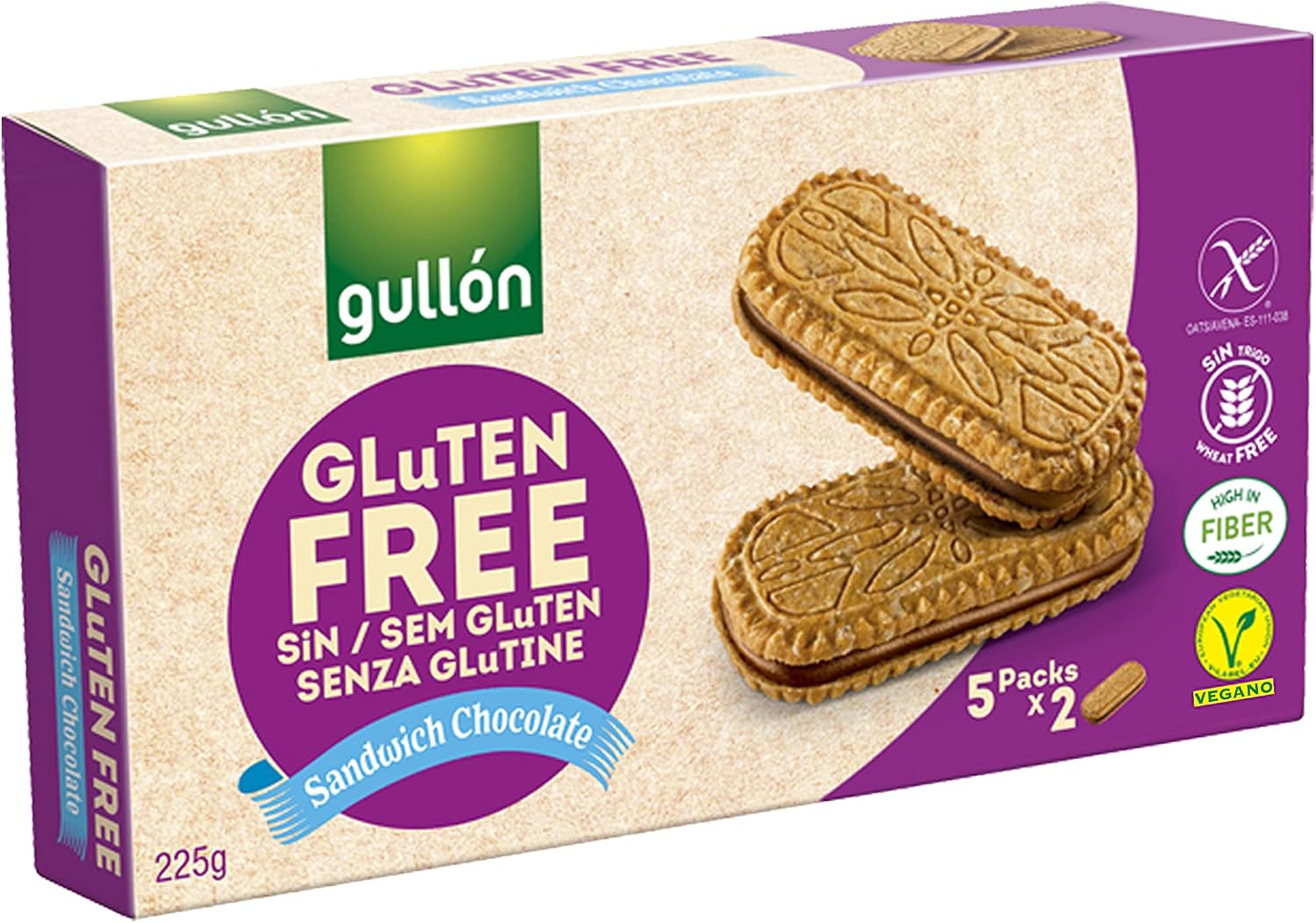 Sándwich de chocolate Gullón Sin Gluten 225g