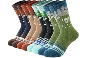 BONANGEL Chaussettes Laine Mérinos Enfant Thermique 4 Paires Chaussettes Chaudes épaisses Hiver Randonnée de Ski Cadeau pour Garçons Filles