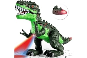 TOEY PLAY Dinosaure Jouet pour Enfant, T-Rex Figurine Dinosaure avec Lumières et Sons, Marche, Projection, Dinosaures Jouets Éducatifs Cadeaux pour Garçons Filles 3 4 5 6 Ans