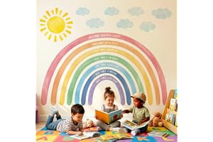DECOWALL Regnbåge affirmationer XXL väggtatuering väggklistermärken set