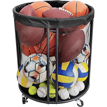 Organizer Rete Per Palloni Da Calcio - Grande Contenitore Sportivo, 60x62cm, Capacità 15L, Nero - Foto 12