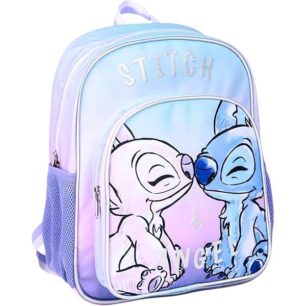 Sac à Dos Scolaire Enfant STITCH HAWAII - Adaptable Chariot, 32x12x38 Cm, Bleu | Dos Rembourré, Poches Latérales - 13