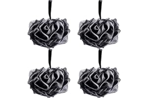 Umitive Badeschwamm, Duschschwamm, 4Pcs schwarzer Mesh-Luffa-Körperpeeling-Pinsel, sauberer Luffa-Schwamm zum Baden, bequem und weich