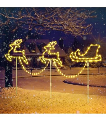 LED Weihnachtsmann Leiter Lichterkette 3 Meter - 8 Modi & Timer Für Innen & Außen