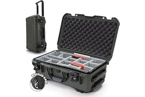 NANUK 935 Wasserdichter, stoßfester Hartschalenkoffer mit ausziehbarem Griff und verstärkten Metall-Verschlussschlössern, Deckel-Organizer und Schaumstoffeinlage