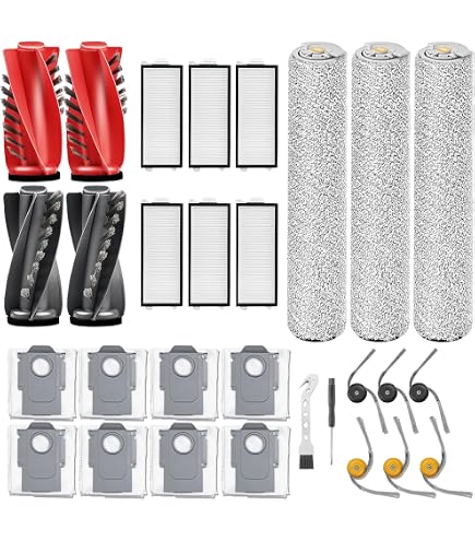 30 Pezzi Ricambi Per Roborock Qrevo S, Pro, MaxV, Plus - Spazzole, Filtri HEPA, Sacchetti E Panni - 3