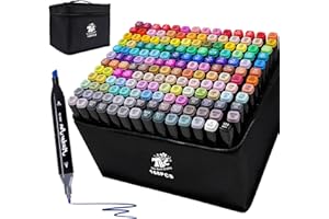 TBC The Best Crafts Dual-Tip Alcohol Markers – Premium Artist Sketch Markers for Adults, Permanent Alcohol Marker Pens for Drawing (168 Colors)