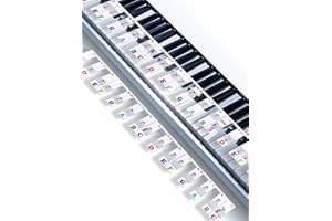 AZNRSZY Removable Piano Keyboard Note Labels 61 Key, Piano Notes Overlay for Keyboard, Multi-Color Big Bold Letters Reusable Silicone Music label for Kids Beginners Learning Piano