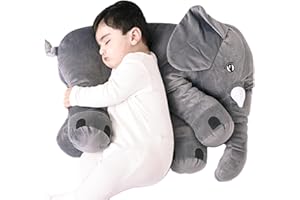 DearJoy Big Size Fibre Filled Stuffed Animal Elephant Soft Toy for Kids of Plush Hugging Soft Toy for Kids boy Girl Birthday Gift (60 cm, Grey Color, 1 Year Above)
