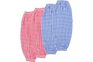 Gadpiparty Waterproof Arm Sleeves for Kitchen Cleaning - Elastic Plaid Oversleeves with Oilproof Coating Washable Protective Lower Arm Covers for Cooking and Housekeeping