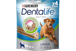 PURINA Dentalife Cane Snack per l'Igiene Orale, Taglia Large, 6 Confezioni da 4 Sticks Ciascuna, per un Totale di 24 Sticks