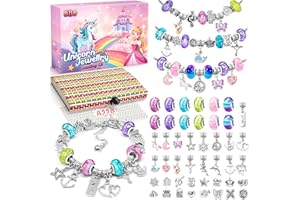 BIIB Regalo Bambina 5 6 7 8 9 10 Anni, Unicorno Bambina Regalo Kit Braccialetti Fai Da Te, Idee Regalo Natale, Perline per Braccialetti, Calendario Avvento Regalo Compleanno
