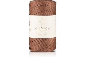 S SENSY Sensy Premium 3 mm 120 Meter Polyester-Seil, 100% Polypropylen-Kordel, Makramee-Kordel, 3 mm Häkeltaschen-Kordel, Makramee-Seil, Häkelgarn, Geschenk für Stricker (Kupfer)