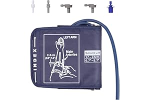 JIGERJS Kinder Blutdruckmanschette Ersatz, Komfortabel Klein Manschette für 17-22 cm Armumfang Manschette mit 5 Anschluss, Manschette Kompatibel mit Beurer, Omron Meisten Blutdruckmessgeräten