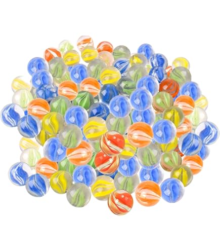 Biglie di Vetro Decorative Colorate Mini Biglia per Bambini 10 Fatte a Mano