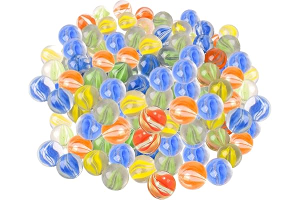 ARSUK Billes Enfant - Lot de 80 Billes en Verre colorées, pour Projets de Bricolage ou Décoration de la Maison, Plante, Décoration D'intérieur, 16mm - Billes en Verre de qualité supérieure (455g)