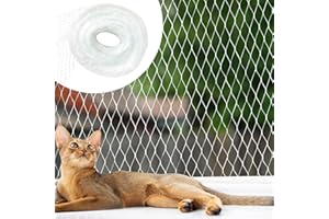 JIEBAO Katzennetz für Balkon, 10x3m Transparentes Katzenschutznetz, Biss-und reißfestes, Wetterfest, Balkonnetze für Katzen zur Absicherung von Terrasse, Fenster und Türen