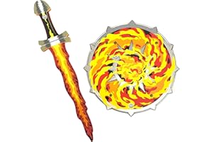 Liontouch - Set de Espada y Escudo de Llama para Niños | Set Medieval de Espuma para Juego Imaginario con Tema de Fuego Rugiente | Armas Seguras y Armadura de Batalla para Disfraces, Cosplay y Trajes