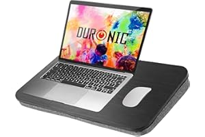 Duronic DML412 Plateau pour Ordinateur Portable Table à Poser sur Les Genoux Lit Canapé Coussin incliné Ergonomique Confortable Télétravail Travail Lecture Dessin devoirs études