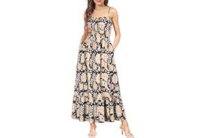 GRACE KARIN Robe Florale à Bretelle Bustier A-Line Taille Haute pour Femme à la Éte Plage Mode