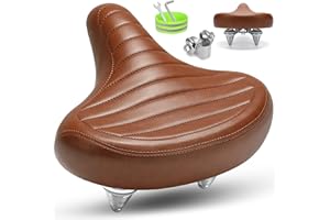 CDYWD Selle de Velo Ultra Confortable Homme et Femme, Rembourrage Doux Ergonomique, Large, avec Suspension, Selle Confort Velo pour VTT, Vélo de Ville, Ebike, Vélo Stationnaire