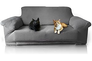 FOCARIS НОМЕ FOCARIS Home- Funda Sofa Protector-Ajustable y Resistente al Agua-Funda sofá 3 plazas-Gris/Negra (Long. máx. 233 cm)-Acolchado maíz-1 Pieza-Fundas de Sofa Ajustables- Packaging presentación Regalo